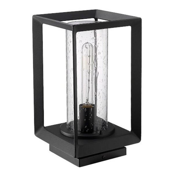 Smyth Natural Black One-Light Outdoor Pier Mount with Clear Seeded Glass Shade, image 4
